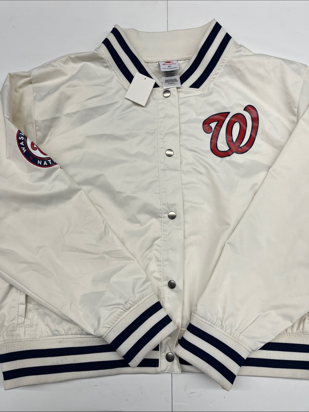 NEW Champion MLB Officially Licensed Washington National Satin Varsity Jacket
